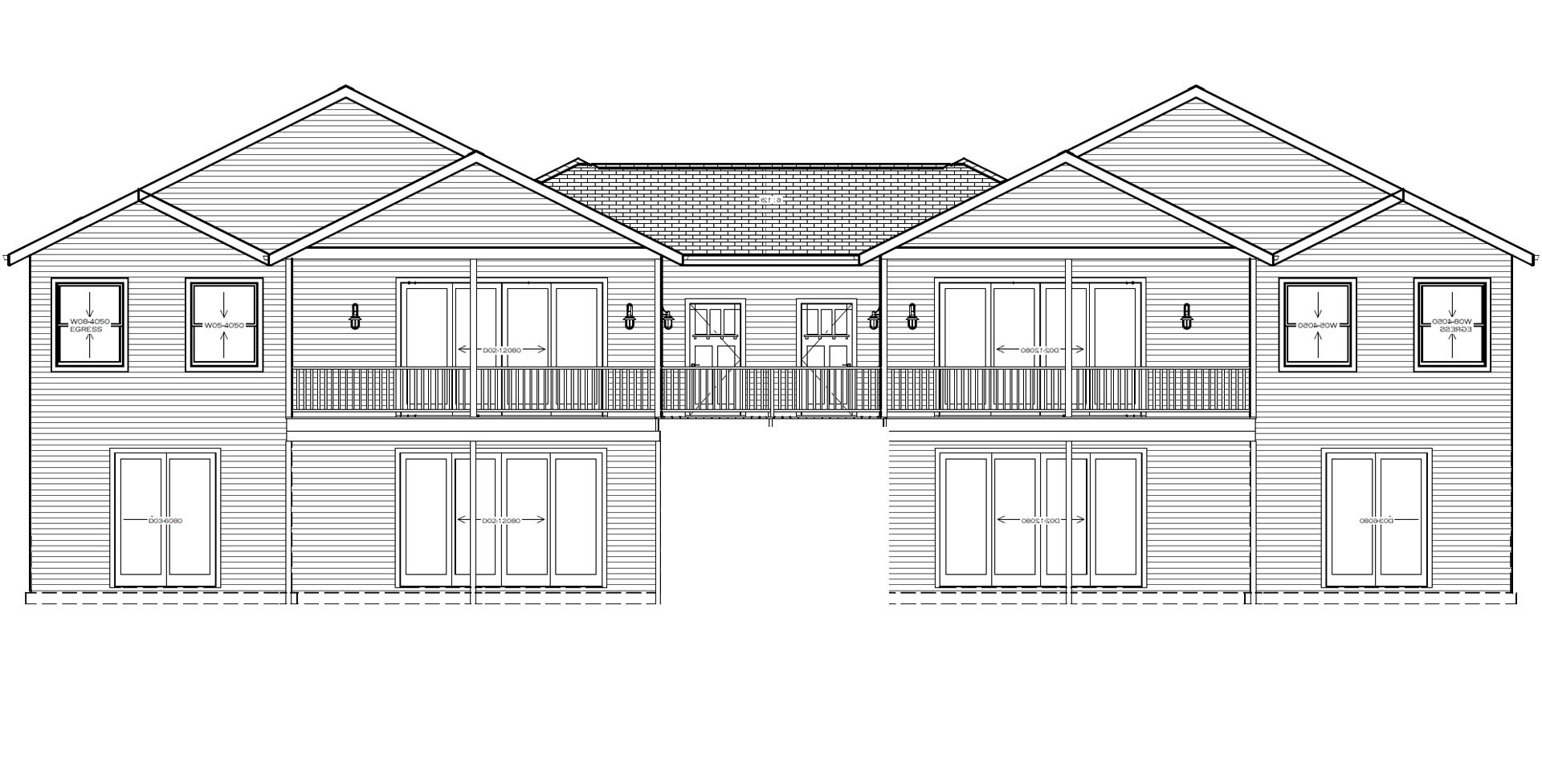 Waterfront house rendering - rear view